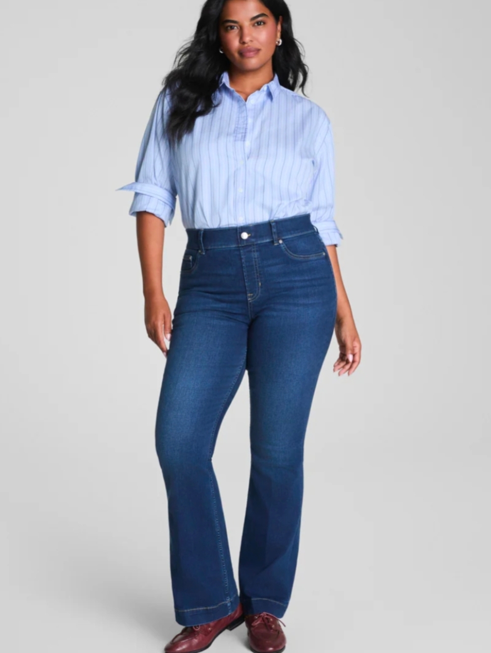 Spanx Flare High Rise Hayward Wash Lycra Stretch Jean Sz 22